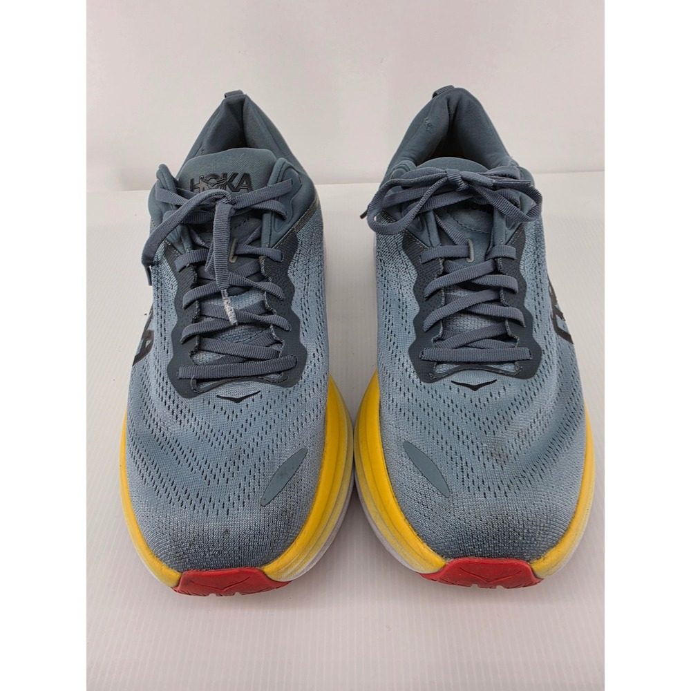 Hoka One One Bondi 8 Mens Running Shoes Size 14 Blue Yellow 1123202 GBMS